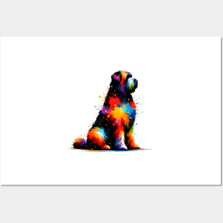 Abstract Bouvier des Flandres in Colorful Splash Art Posters and Art